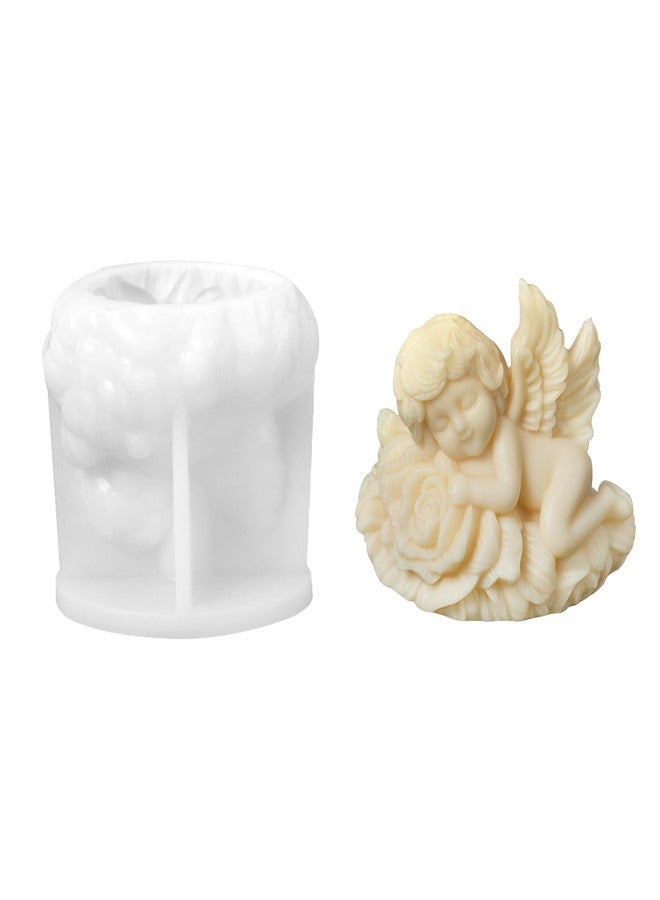 ZAKVOOR Candle Silicone Molds Resin Casting Mould for DIY Candle Making Polymer Clay Craft Plaster (Rose Angel) - Image 1