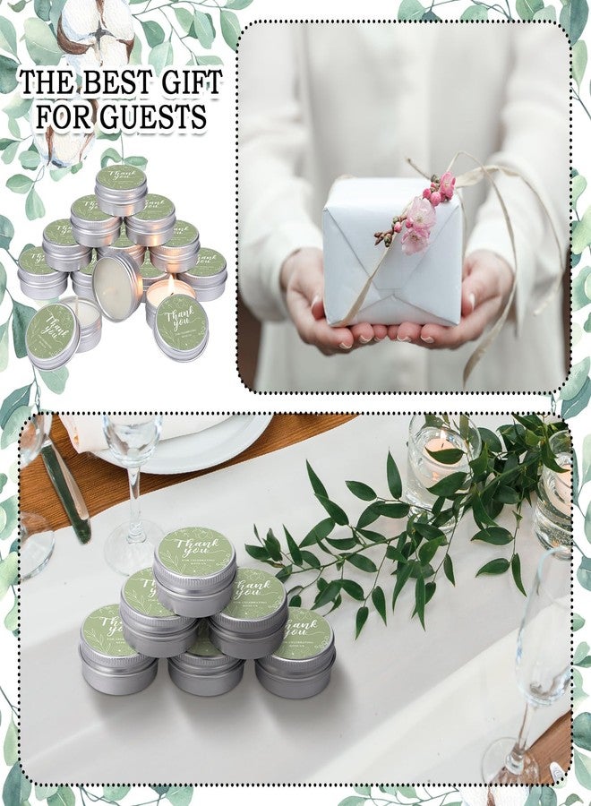 MTLEE 50 Pcs Thank You Candles Gift Wedding Favors Baby Shower for Guests 1 oz Lavender Scented Soy Wax Candle Aromatherapy Candle Favors for Bridal Baby Shower(Sage Green,Floral) - Image 5