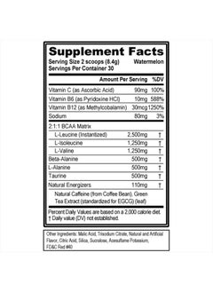 Evlution EVL BCAAs Amino Acids Powder - BCAA Energy Pre Workout Powder for Muscle Recovery Lean Growth and Endurance - Rehydrating BCAA Powder Post Workout Recovery Drink with Natural Caffeine - Watermelon  - Image 2