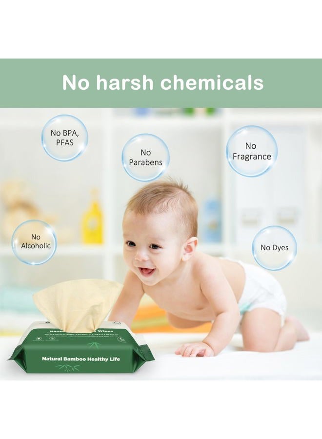 QINGYA Bamboo Moist Toilet Paper, Flushable, 15 x 20 cm, Wet Wipes, Toilet Tissues, Containing Aloe Vera, Biodegradable, Suitable for Women / Children / Adults, Naturally Friendly, Pack of 360 (Pack of 6) - Image 5