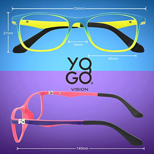 Yogo Vision Kids Blue Light Blocking Glasses Computer Eyeglasses Boys Girls Square Frames Anti Strain Reduce Glare (1 Pack) - Image 4