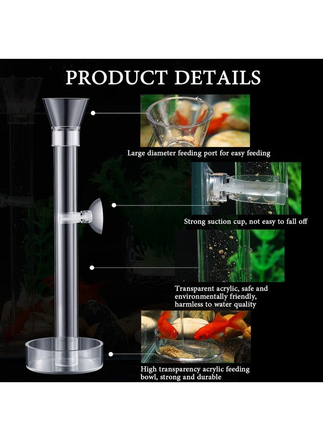 Potchen 12-Piece Shrimp Feeder Set - 4 Acrylic Tubes & 8 Dishes, Clear Bowl, Fish Tank Feeding Supplies for Shrimp & Betta, 2 Sizes - Image 3