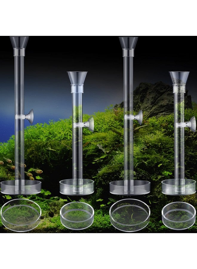 Potchen 12-Piece Shrimp Feeder Set - 4 Acrylic Tubes & 8 Dishes, Clear Bowl, Fish Tank Feeding Supplies for Shrimp & Betta, 2 Sizes - Image 1
