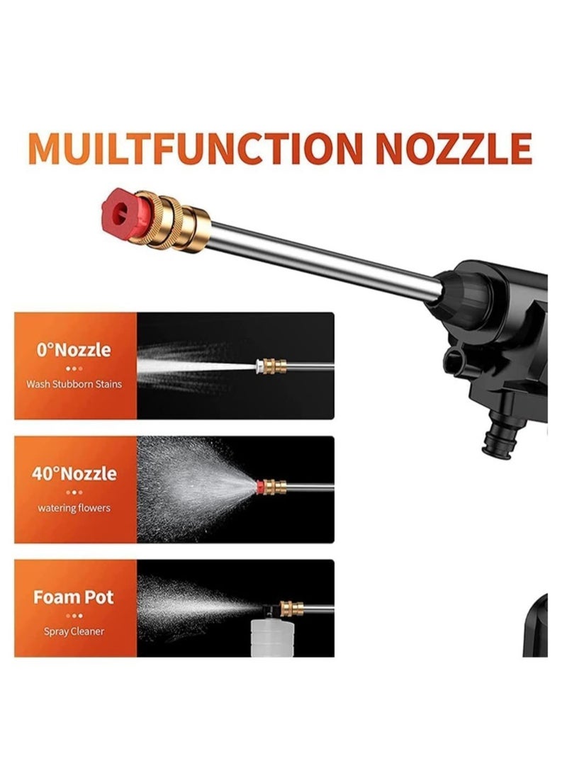 ELTRAZONE Cordless 48V Electric High Pressure Car Washer Manual Rechargeable Car Washing Machine with Adjustable 3-in-1 Nozzle and Hose Pipe for Washing Cars Watering Flowers Cleaning Floors - Image 3