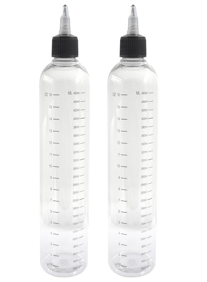 Marvexi 2Pcs Hair Dye Applicator Bottle, 16.9oz Measured Twist-On Top Tip Cap Hair Color Squeeze Bottle 460ml, Transparent Dyeing Tool for Hair Coloring/Salon Professionals - Image 5