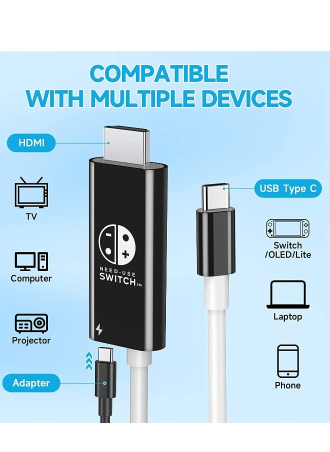 ماركة غير محددة كابل تحويل USB Type C إلى HDMI لوحدة توصيل سويتش المحمول، لجهاز سويتش، ستيم ديك، سامسونج دكس ستيشن، و S21 S20 نوت 20 تاب S7 بدقة 4K للسفر  - Image 4