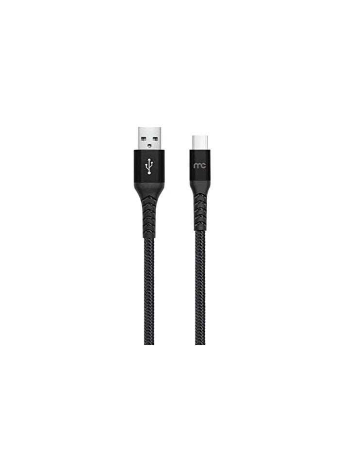 كابل USB A إلى TYPE C للشحن السريع والمزامنة 1.2 متر أسود لهواتف سامسونج هواوي ونوكيا أوبو وشاومي وأندرويد