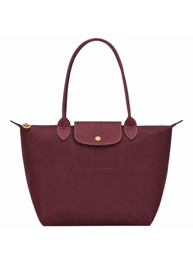 Longchamp Le Pliage Medium Tote Bag, Burgundy Red, Waterproof Fabric with Faux Leather Trim - Image 1