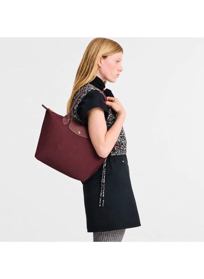 Longchamp Le Pliage Medium Tote Bag, Burgundy Red, Waterproof Fabric with Faux Leather Trim - Image 3