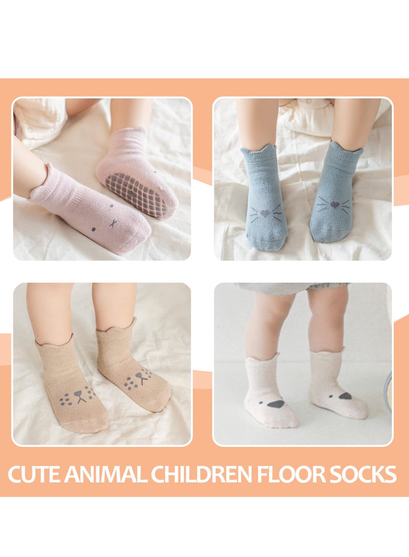Excefore Baby Non Slip Sock, 5 Pairs Toddler Non Slip Socks, Low Cut Anti Skid Floor Socks for Kids Girls Boys - Image 4