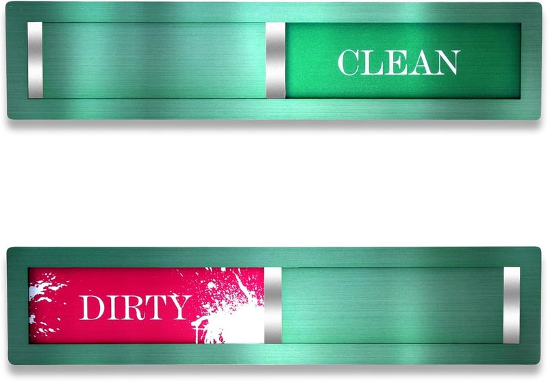 HYF DESIGN 304 Stainless Steel Dishwasher Magnet Clean Dirty Sign, Red & Green Dirty Clean Dishwasher Magnet for Kitchen Decor and Home Organization,Durable Easy Slide with Extra Tape (Green-06) - Image 1