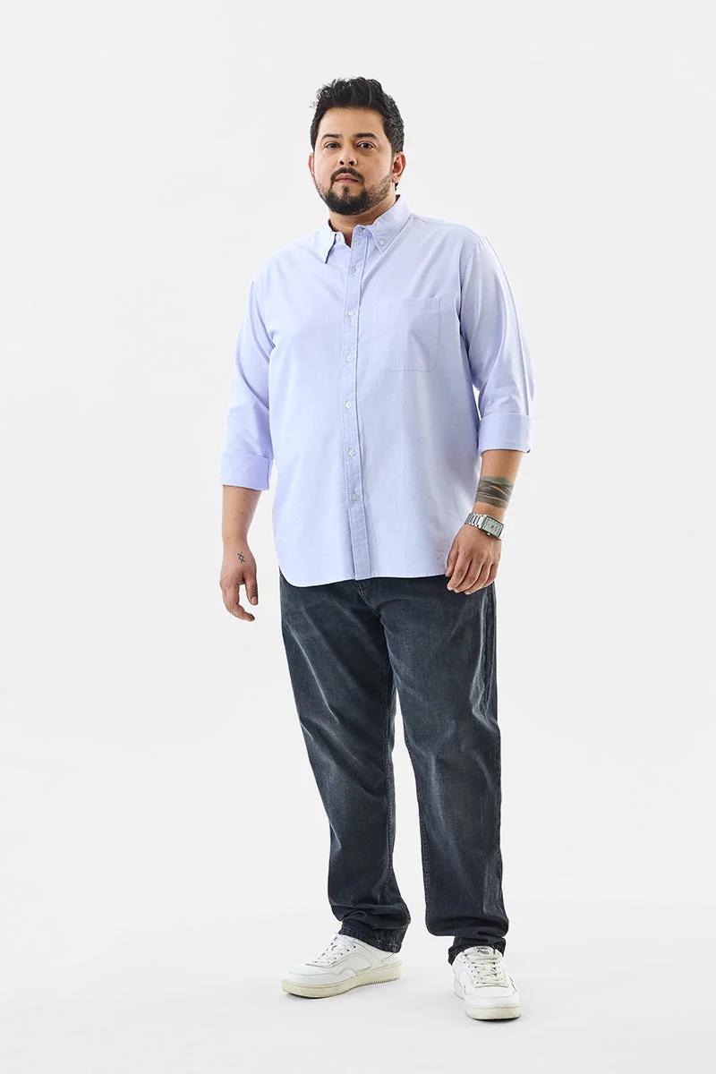 سنيتش Lavender Button Down Regular Fit Plus Size Shirt