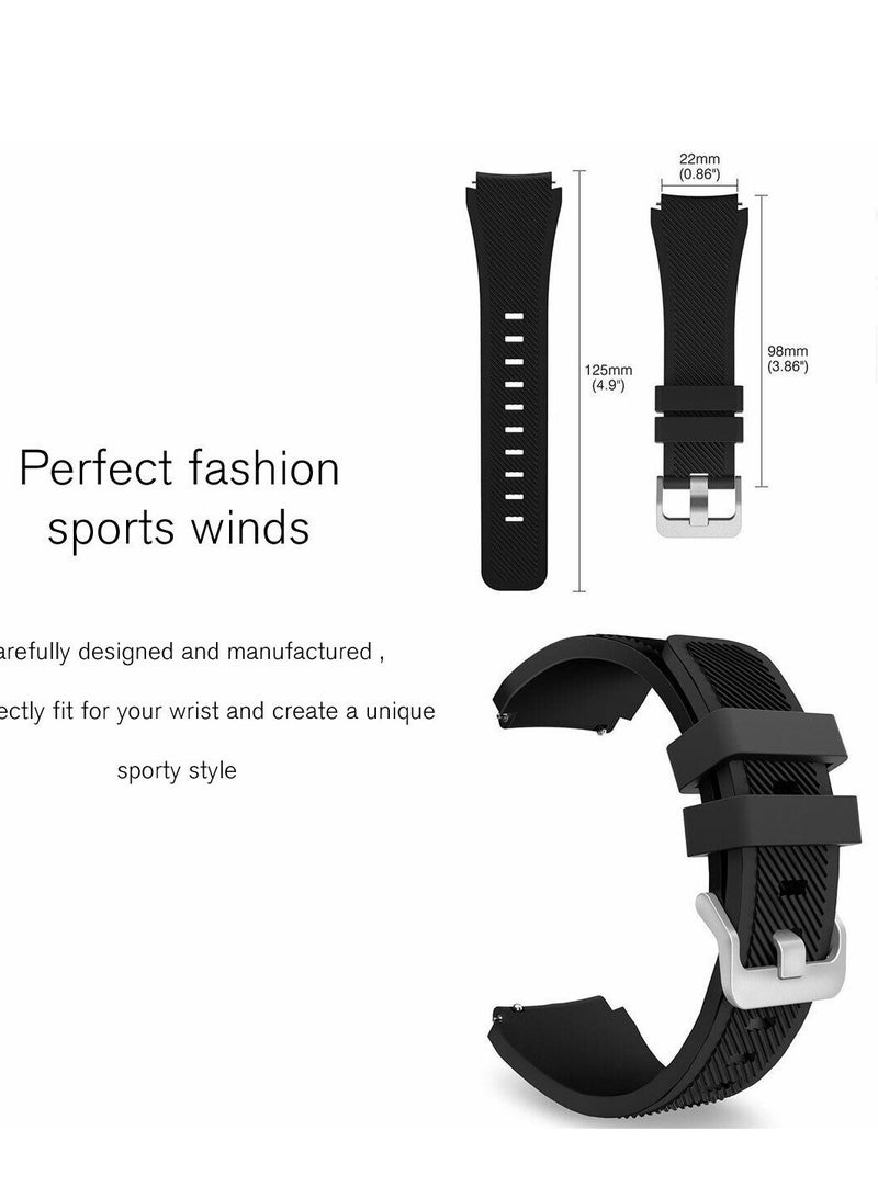 Classic Smartwatch Band For Samsung Gear S3 Frontier Classic Watch strap  Black - Image 2
