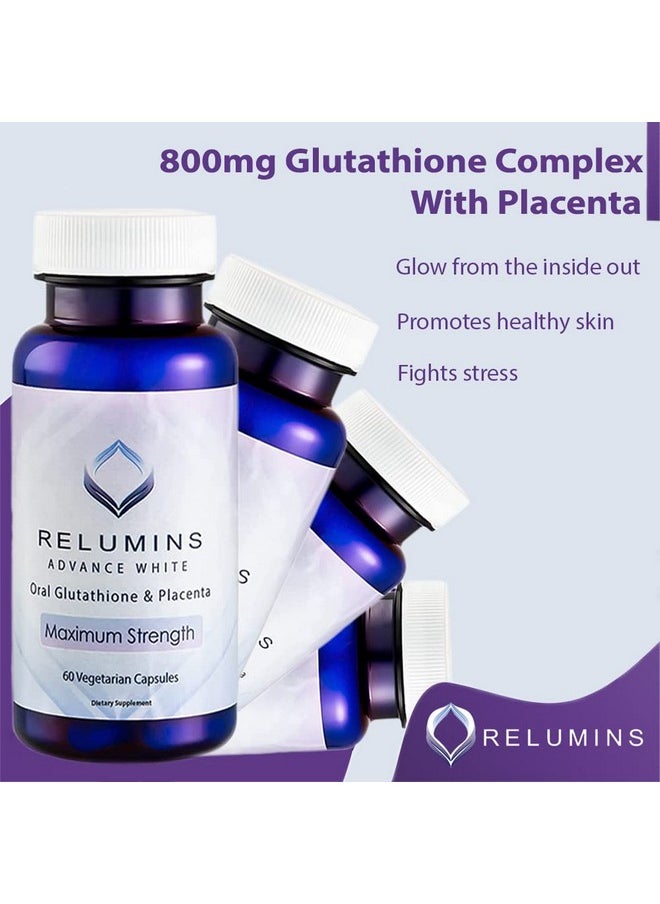 RELUMINS - Advanced White Oral Glutathione Lightening Formula Capsules Max Strength New And Improved Now With Rose Hips - Image 1