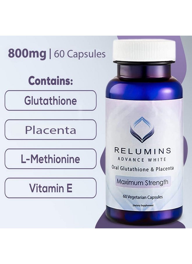 RELUMINS - Advanced White Oral Glutathione Lightening Formula Capsules Max Strength New And Improved Now With Rose Hips - Image 1