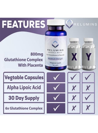RELUMINS Advanced White Oral Glutathione Lightening Formula Capsules Max Strength New And Improved Now With Rose Hips | Best Price KSA | Riyadh, Jeddah RELUMINS Advanced White Oral Glutathione Lightening Formula Capsules Max Strength New And Improved Now With Rose Hips | Best Price KSA | Riyadh, Jeddah