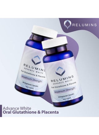 RELUMINS Advanced White Oral Glutathione Lightening Formula Capsules Max  Strength New And Improved Now With Rose Hips | Best Price Oman