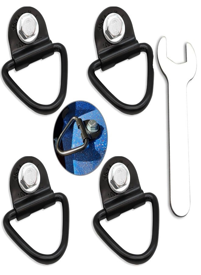 ZHYEEDAA 4Pack Heavy Duty Tie Down Kit for Ruffland Dog Kennel, 1000lb Load Capacity D-Ring Crate Securing Kit with Bolts and Wrench, Easy Installation for Vehicles, Compatible with Dog Crates - Image 1