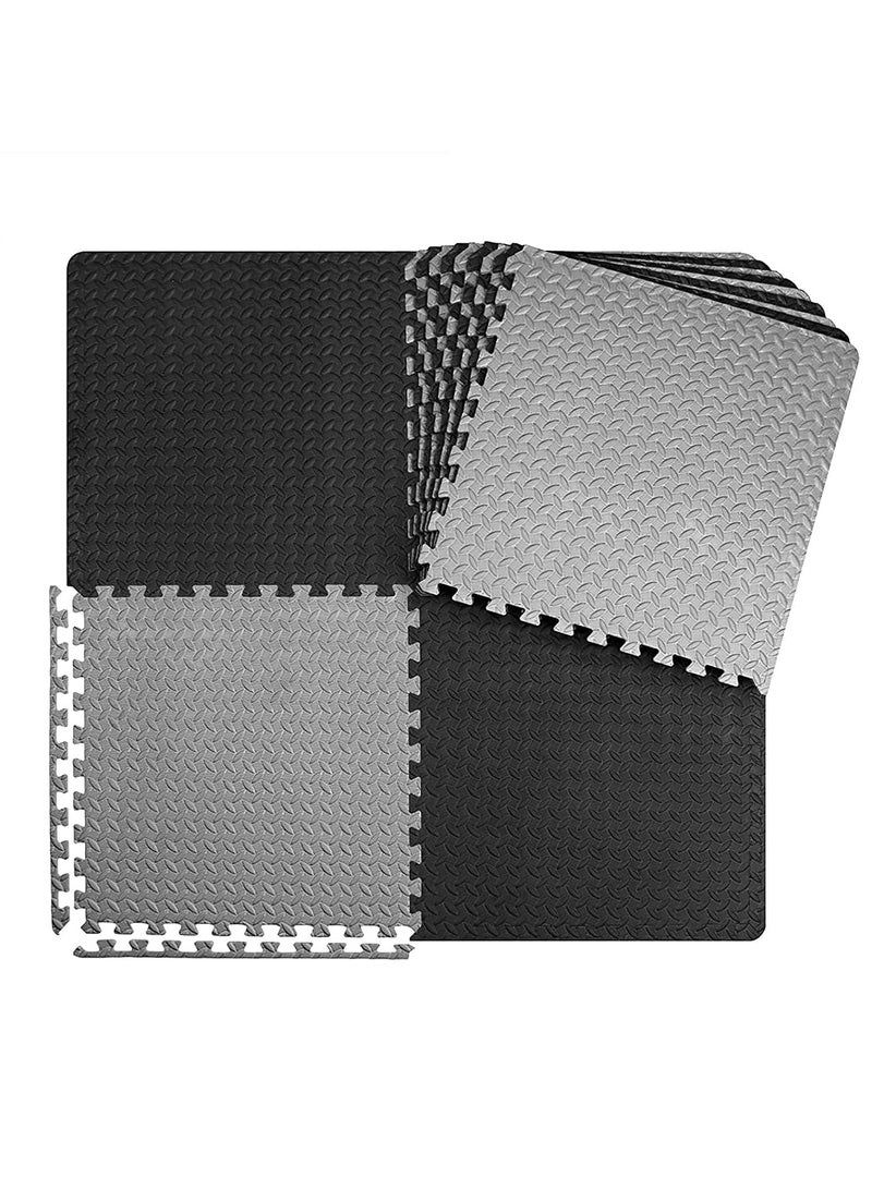 PLAY Gym Exercise Interlocking Puzzle EVA Foam Mats for Gym Flooring and Gym Equipment Workouts(8pcs - 60x60x1.0cm) - Image 1