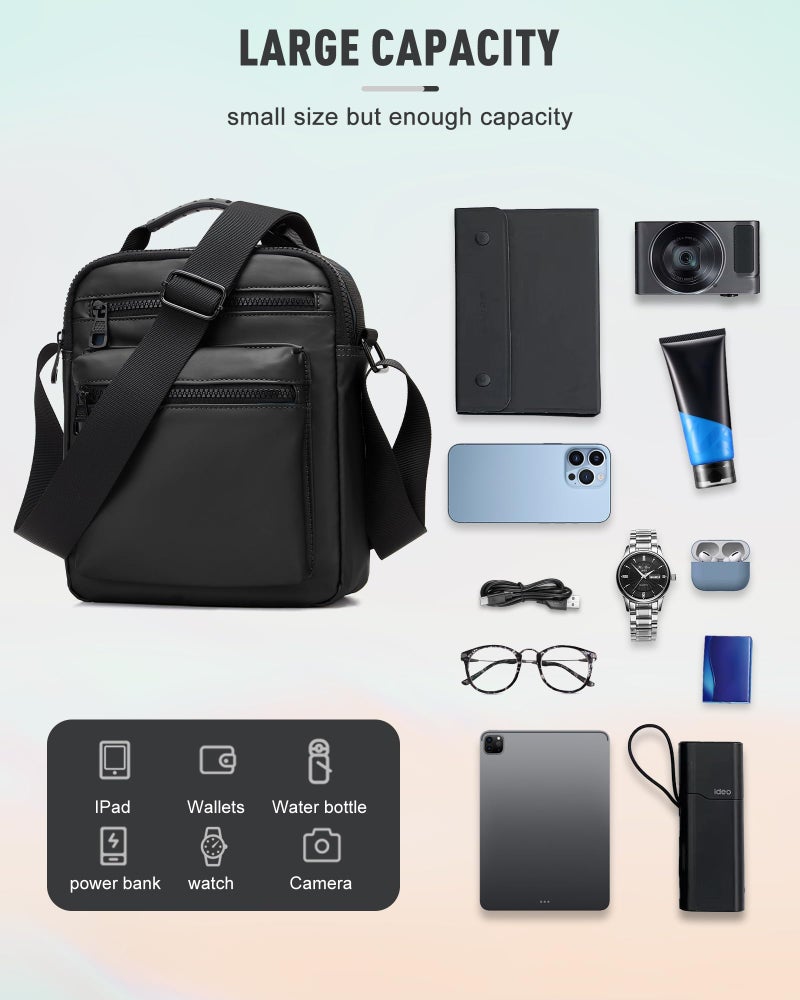 WEPLAN حقيبة كروس بودي للرجال WEPLAN، حقيبة صغيرة للرجال، حقيبة سفر ميسنجر للكتف للرجال، حقائب جانبية صغيرة للرجال - Image 4
