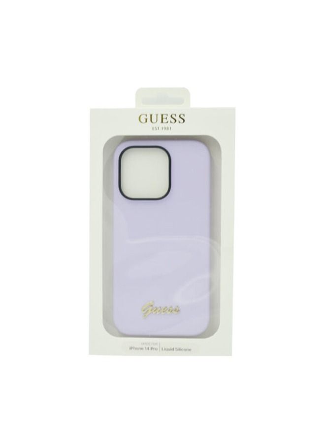 GUESS Silicone Pc Camera Script Logo Hard Case For iPhone 14 Pro Purple - Image 2