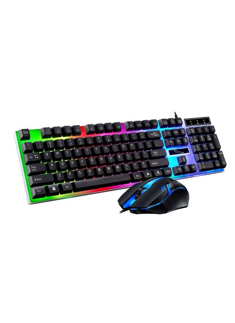 G21 Keyboard Wired USB Gaming Mouse Flexible Polychromatic Led Lights Computer Mechanical Feel Backlit Keyboard Mouse Se