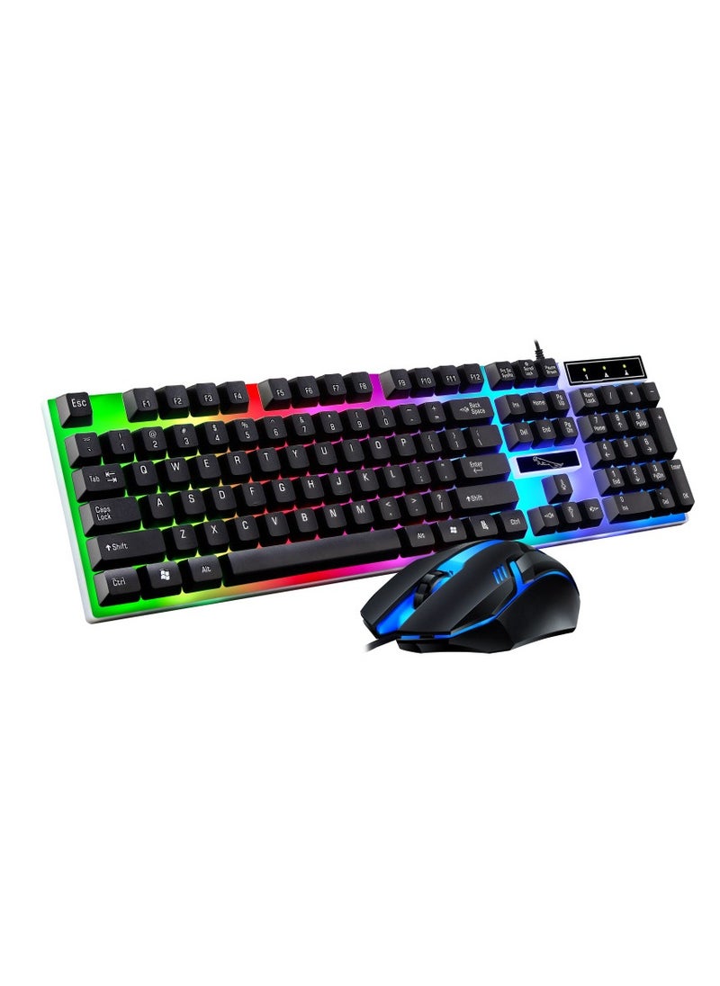 Generic G21 Keyboard Wired USB Gaming Mouse Flexible Polychromatic Led Lights Computer Mechanical Feel Backlit Keyboard Mouse Se  - Image 1