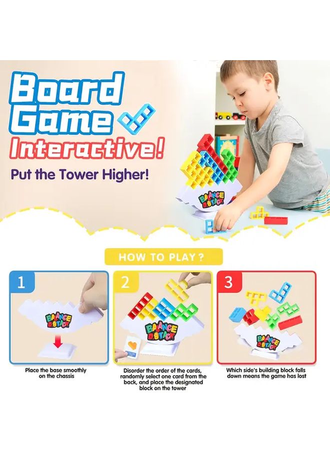 Balance Tower Stacking Game 42pcs Interactive Tabletop Challenge Building Blocks Set - Image 4