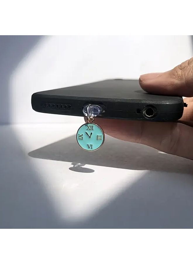 ساعة قصر زرقاء عتيقة سحر هاتف سدادة غبار لشحن آيفون 6 14 منفذ الشحن - Image 1