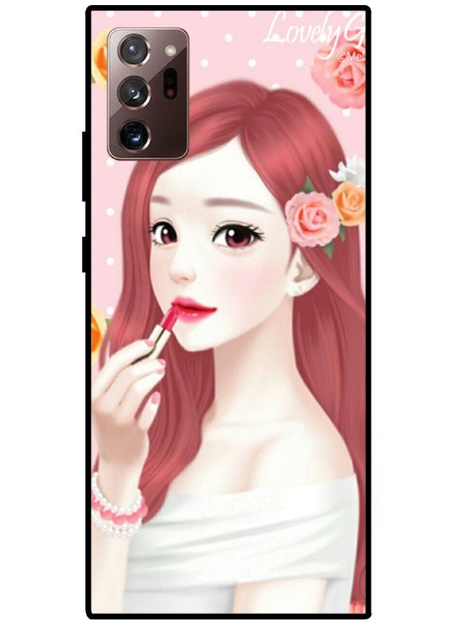 EYE CATCH Protective Case Cover For Samsung Galaxy Note 20 Ultra Smart Series Printed Protective Case Cover for Samsung Note 20 Ultra Girl Making Lipstick - Image 1