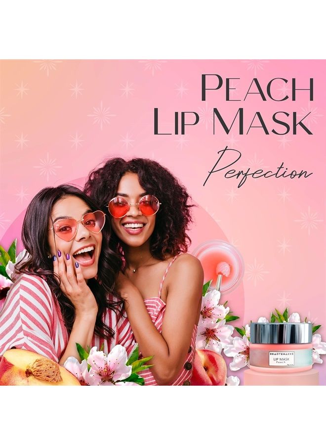 YUGLO Moisture & Collagen Booster Lip Sleeping Mask | Treatment to Restore, Hydrate & Plump Dry, Chapped Lips - Peach - Image 2