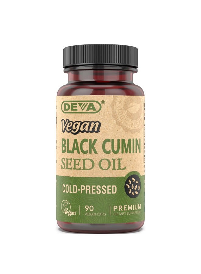 Deva Nutrition Vegan Nutrition Black Cumin Seed Oil, Cold-Pressed, Unrefined, 90 Vegan Capsules, 1-Pack - Image 1