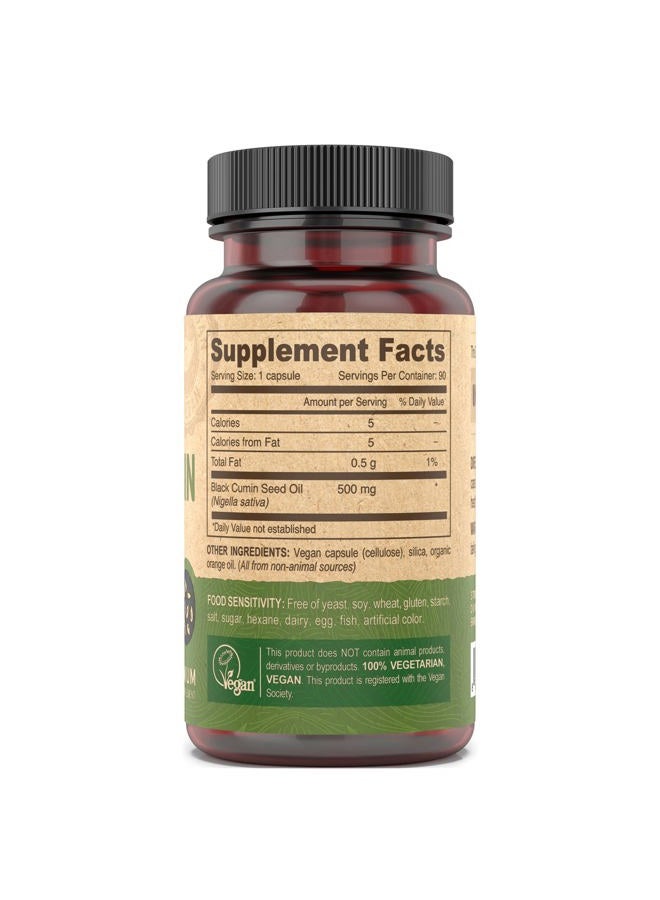 Deva Nutrition Vegan Nutrition Black Cumin Seed Oil, Cold-Pressed, Unrefined, 90 Vegan Capsules, 1-Pack - Image 3