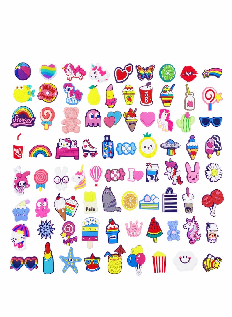 Zikra زينة أحذية 80 قطعة لزينة كروكس لثقب حذاء دبابيس حفلات هدايا زينة سوار ميني زينة لطيفة للفتيات هدية عيد ميلاد - Image 1