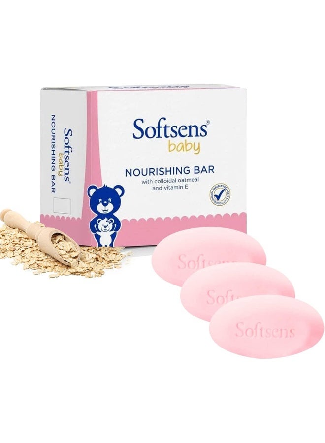 Softsens Baby Nourishing Bar Soap with Colloidal Oatmeal, Shea Butter & Vitamin E - Image 1