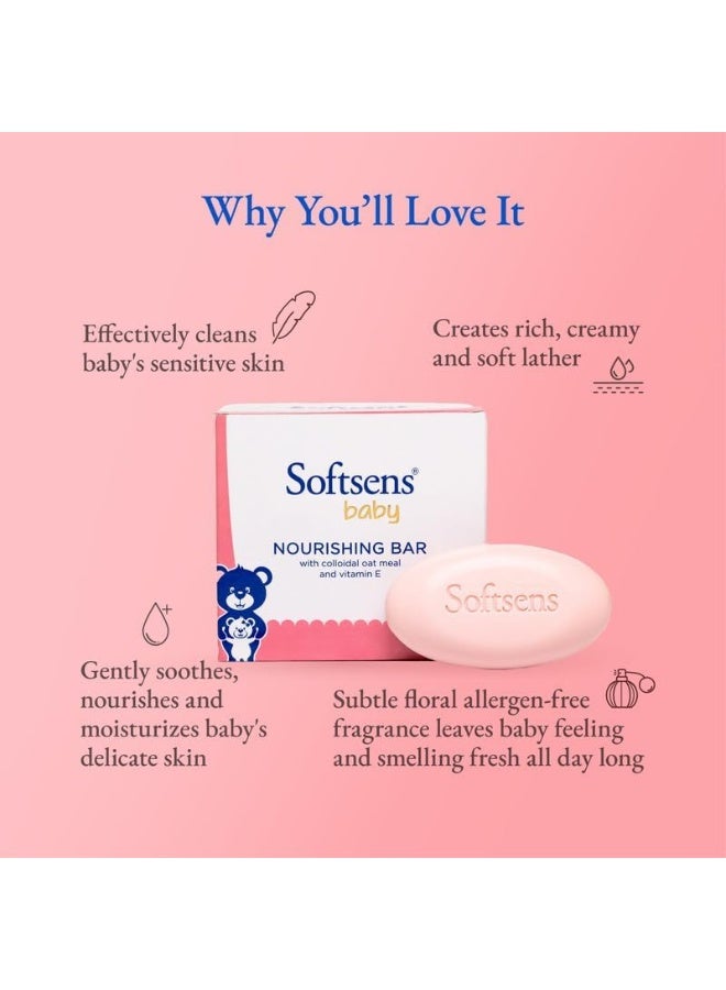 Softsens Baby Nourishing Bar Soap with Colloidal Oatmeal, Shea Butter & Vitamin E - Image 3