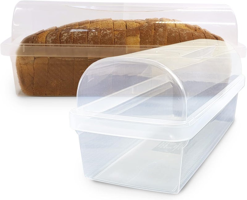 Kitchen Discovery Plastic Bread Box Container Preserve Bread Up To 5 Days and Keep Flavor and Freshness - Bread Box Plastic Storage - Image 1
