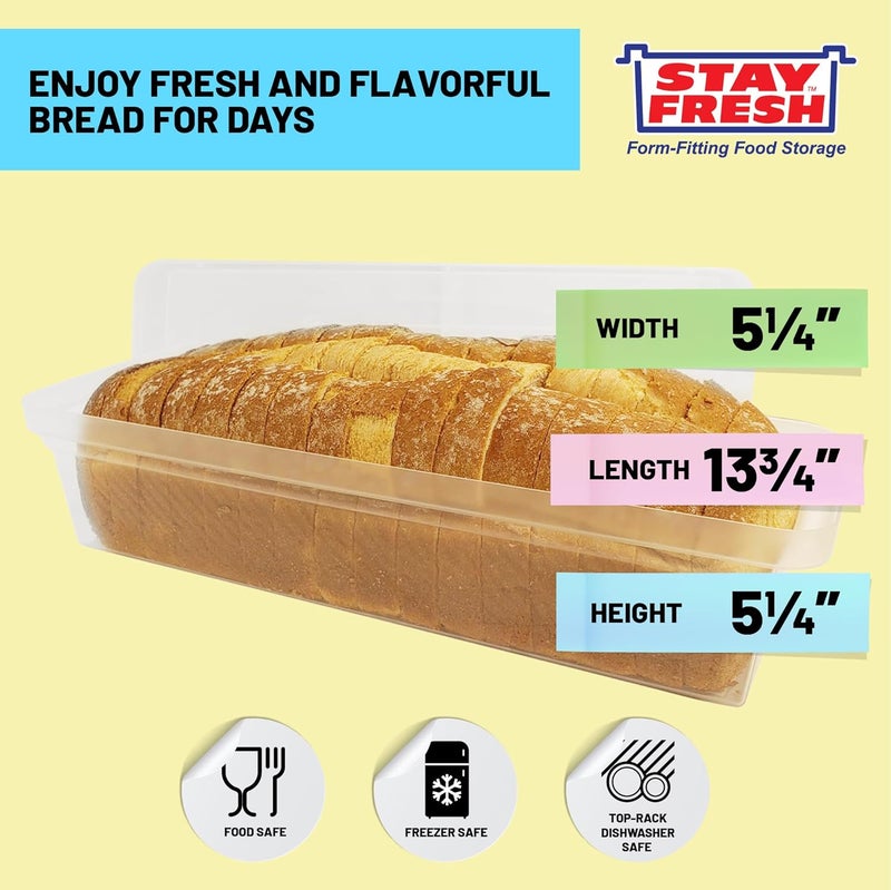 Kitchen Discovery Plastic Bread Box Container Preserve Bread Up To 5 Days and Keep Flavor and Freshness - Bread Box Plastic Storage - Image 2