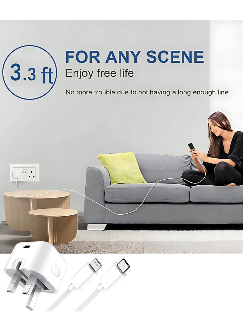 XiaoGiqi 35W Type C Fast Charger, USB C Wall Fast Charger with 1M USB C Cable , Foldable iPhone Charger Type C Plug For Samsung S24 Ultra/Samsung S25Ultra/ iPhone 16 /iPhone 15/Honor/Motorola/iPad Pro/AirPods/Xiaomi etc.  - Image 5