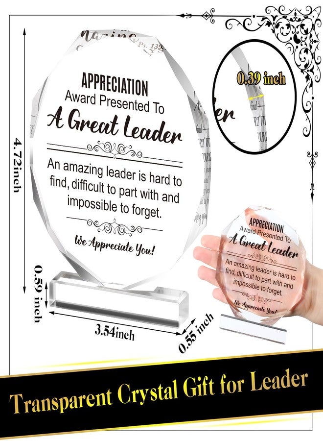 Panelee Thank You Gifts for Women Men Acrylic Appreciation Inspirational Gift Office Coworker Farewell Acrylic Sign Table Decor for Home(Leader) - Image 2
