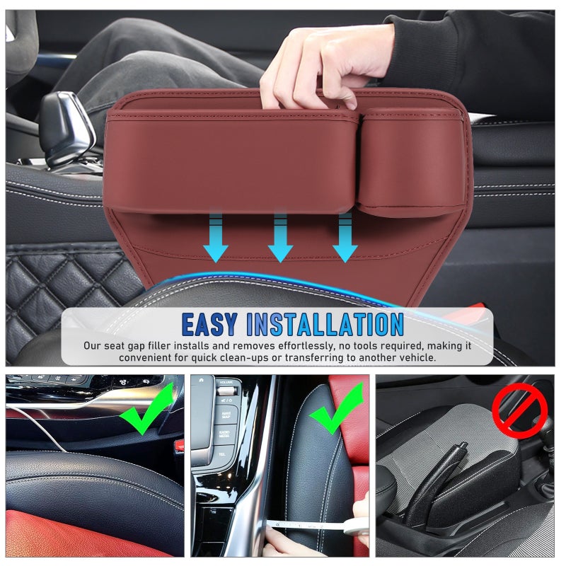 2pcs Seat Gap Filler Storage Organizer Car Front Seat Organizer Center Console Storage Holder Car Insert Box - Image 3