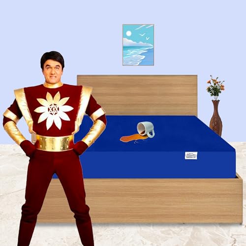 GADDA CO Ultra Soft Cotton Terry Waterproof Mattress Protector | Queen Size 78x60 inch (6.5x5 ft) | Hypoallergenic, Breathable, Bed Cover | Royal Blue – Pack of 1 - Image 3