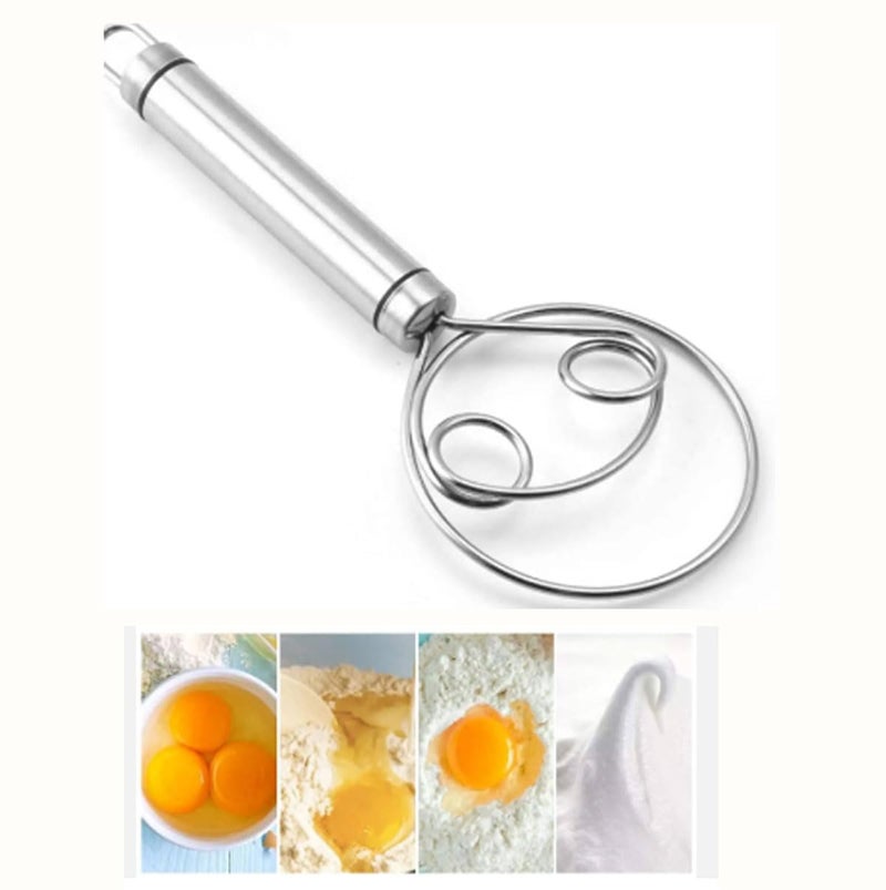 Roojave Roojave ExcitingDealz Stainless Steel MultiPurpose Dough Hand Mixer Whisker for Egg Buiscuit Bread Pastry Pizza Dough Maker Baking Tool  - Image 3