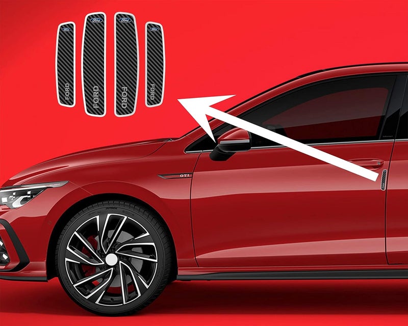 BIG FLAG BIGFLAG 3D Gel Coated Car Door Guard - Carbon Fiber Universal for Specific Brand (Pack of 4) (3DDGCFVAR) (F0RD) - Image 3