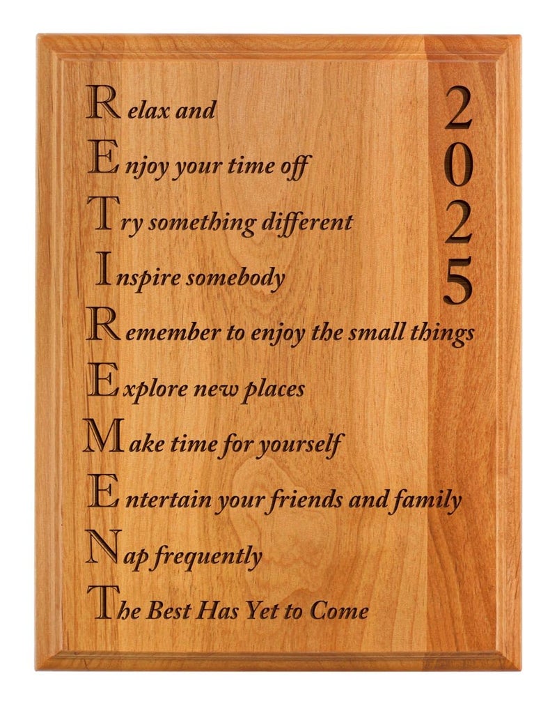 ThisWear Retirement Gifts Women Men Retirement 2025 Retired Poem Retirement Gift Ideas Coworker 7x9 Oak Wood Engraved Plaque Wood