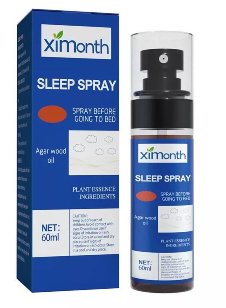 ximonth 60ml Aromatherapy Deep Sleep Improve Sleeping Spray Essential Lavender Relieve Fatigue Anxiety Help Relax Body Fall Asleep Mist - Image 1
