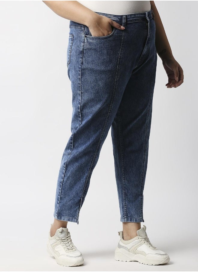 HIGH STAR Women Blue High-Rise Heavy Fade Acid Wash Stretchable Jeans  - Image 3