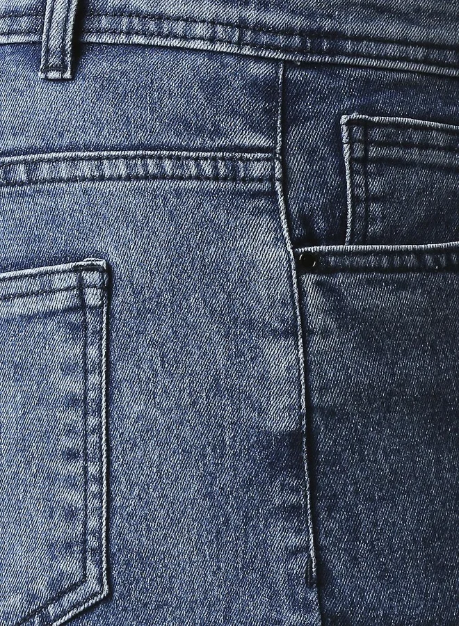 HIGH STAR Women Blue High-Rise Heavy Fade Acid Wash Stretchable Jeans