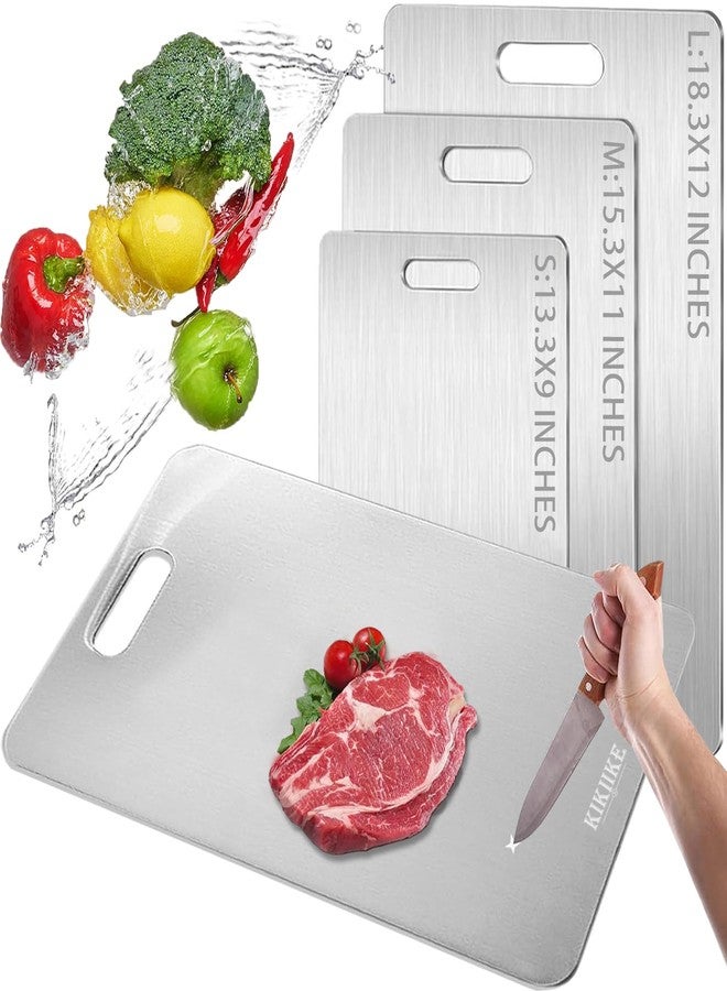 KIKIIKE 100% Pure Titanium Kitchen Double-Sided Cutting Board - Non-stick, Durable and Easy to Clean (13.3" x 9.4") 1pc - Image 1