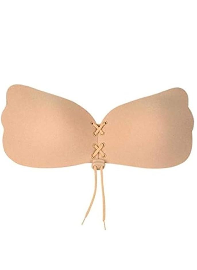Beige Strapless Butterfly Silicone Bra - Light, feminine, and stays on with confidence!  - Image 1